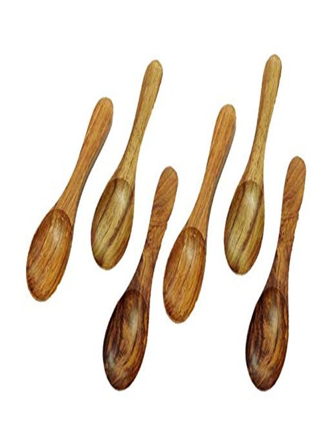 ARMAN SPOONS - Believe in Quality Teak Wood Handmade Masala Spoon Sets for Small Containers Table Spoon Spoon for Tea, Coffee, Sugar, Condiments & Spices (Small 4.5 inch Set of 6) - Image 1